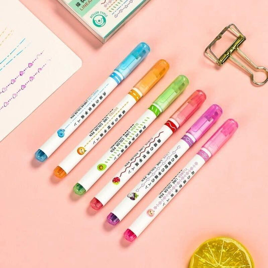 Premium Multi-Pattern Roller Highlighters (Set of 6)