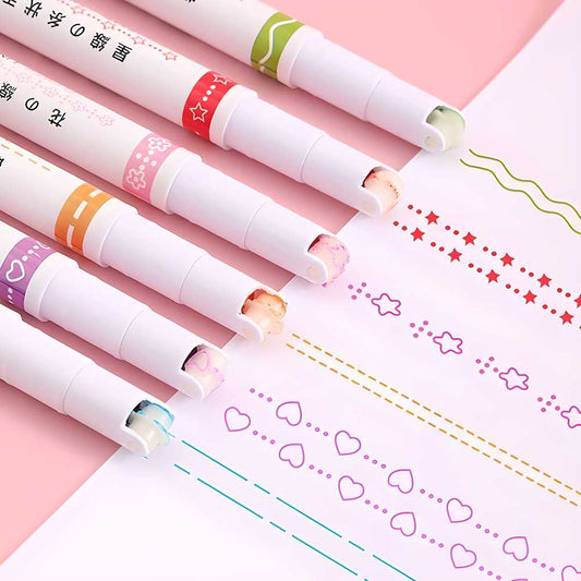 Premium Multi-Pattern Roller Highlighters (Set of 6)